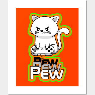 Cute Gamer Cat Posters and Art